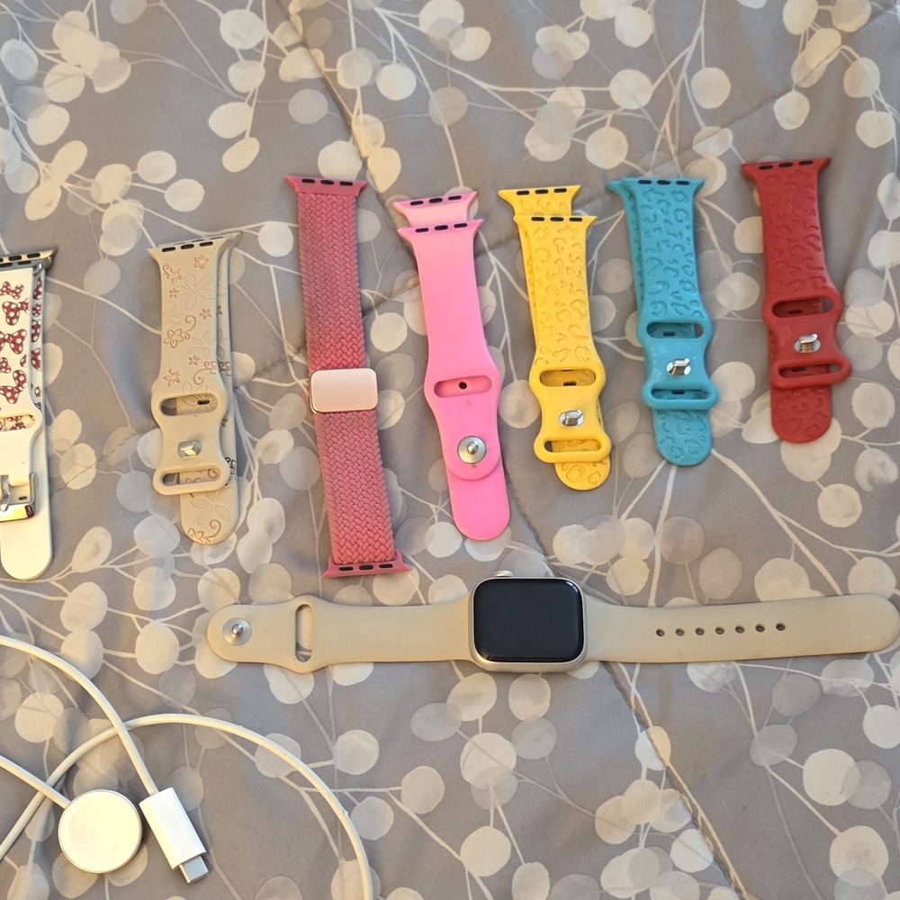 Apple Watch Series 7 GPS + Cellular, 41mm with Multiple Colorful Bands